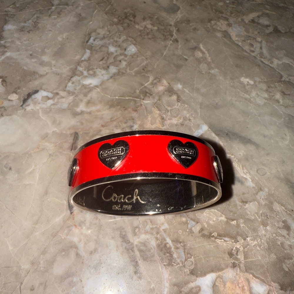 Coach Red Heart Charm Bangle - Picture 3 of 3